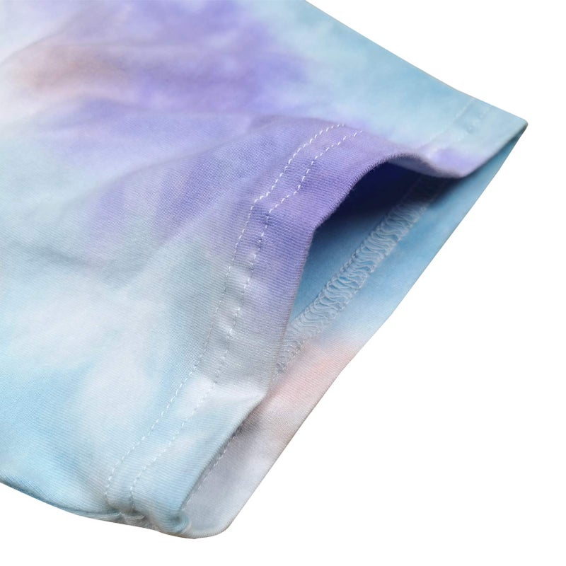 ROSEPARK Women Tie Dye Graphic Tee Shirts Cute Tops Blue Purple Red Large - Image 2